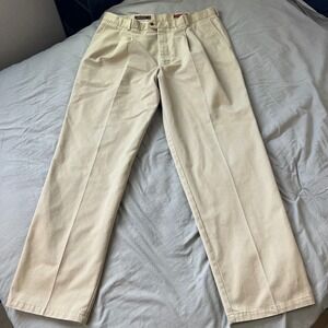 Nordstrom Men's Pleated Khaki Chino Dress Pants 40x34 Smartcare Cotton VTG 2003